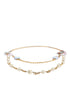Dolce & Gabbana Gold Chain Brass Floral Layered Crystal Pearl Necklace